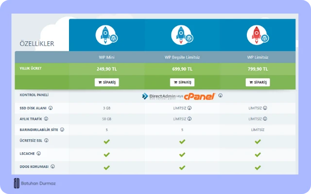 wordpress uyumlu hosting secimi